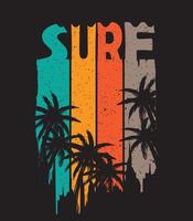 surf lettering t shirt print design gráfico verão