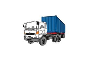 vetor logístico de contêiner de caminhão pesado