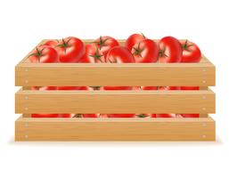 caixa de madeira de ilustração vetorial de tomate vetor