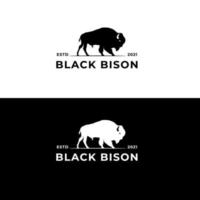 desenho de vetor de logotipo de bisonte preto