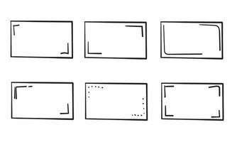 coleção de quadros de doodle vetor de estilo de linha desenhada à mão