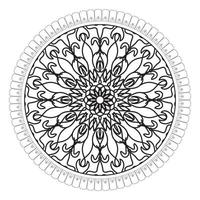 padrão circular em forma de mandala com flor para decoração de tatuagem de mandala de henna vetor