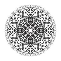 padrão circular em forma de mandala com flor para decoração de tatuagem de mandala de henna vetor