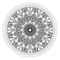 padrão circular em forma de mandala com flor para decoração de tatuagem de mandala de henna vetor