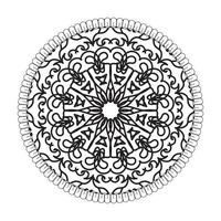 padrão circular em forma de mandala com flor para decoração de tatuagem de mandala de henna vetor