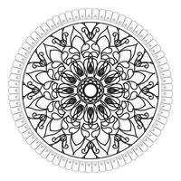 padrão circular em forma de mandala com flor para decoração de tatuagem de mandala de henna vetor