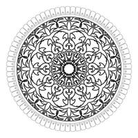 padrão circular em forma de mandala com flor para decoração de tatuagem de mandala de henna vetor