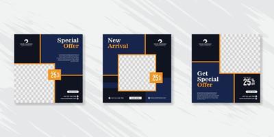 banner web quadrado de promoção minimalista para móveis de mídia social ou venda de moda vetor