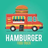 caminhão de comida de hambúrguer vetor