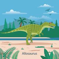 allosaurus. animal pré-histórico vetor