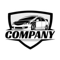design do logotipo do carro com a silhueta do ícone do conceito de veículo esportivo vetor