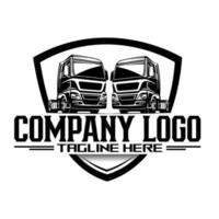 logotipo da empresa de caminhões, logotipo de semi caminhão, modelo de logotipo pronto para 18 rodas, conjunto de vetores isolado