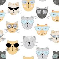 padrão sem emenda de personagens de gatos. gatos engraçados. vetor