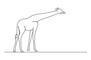 desenho de uma linha contínua. girafa símbolo ambulante. logotipo da girafa. ilustração vetorial vetor