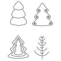 árvore de natal doodles clip art ilustração vetorial holidaysset vetor