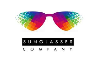 design de logotipo de óculos de sol. ícone de óculos coloridos. vetor