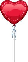 balão de coração vermelho isolado vetor
