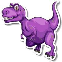 Adesivo de personagem de desenho animado de dinossauro tiranossauro vetor