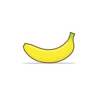 fruta da banana com grandes folhas verdes, isoladas em um fundo branco. elementos de design, modelos de logotipo, decoração de menu vegetariano. ilustração de estilo simples vetor