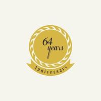 conjunto de estilo de logotipo de aniversário com escrita à mão na cor dourada para evento de celebração vetor