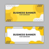 design de banner horizontal para negócios na cor amarela. design para modelo de negócios de escritório. vetor