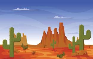 texas california méxico deserto country cactus viajar ilustração vetorial design plano vetor