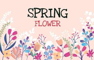 retângulo flor de primavera floral planta quadro cartão de saudação decoração de vetor