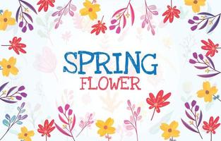 retângulo flor de primavera floral planta quadro cartão decoração vetorial vetor