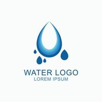 vetor de design de logotipo de cor azul gota de água