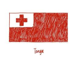 quadro branco marcador de bandeira de tonga ou desenho a lápis ilustração vetorial vetor