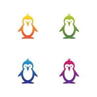 conjunto de ícones de vetor de modelo de logotipo de pinguim