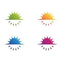 conjunto de ícones de vetor de modelo de logotipo sol
