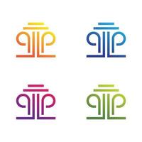 pilar logo template icon set vector