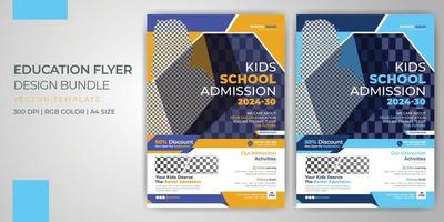educação infantil panfleto de admissão de escola de volta ao cartaz da escola vetor criativo impressão modelo pacote download grátis