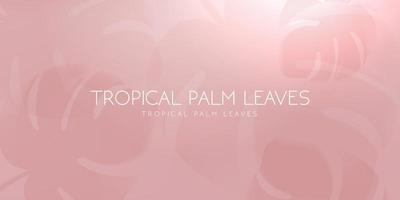 sombra de folha de palmeira tropical em fundo pastel claro. ilustração vetorial.