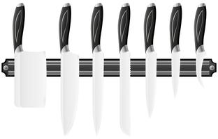 conjunto de faca para a ilustração do vetor de cozinha
