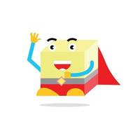mascote super herói caixa alegre vetor