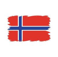 bandeira da noruega com pincel aquarela vetor