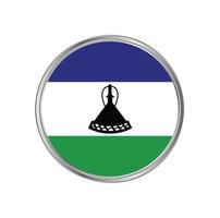 bandeira do Lesoto com moldura circular vetor