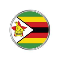 bandeira do zimbabwe com moldura circular vetor