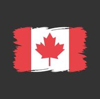 bandeira do canadá com pincel de aquarela vetor