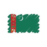 Desenho vetorial livre de bandeira do Turquemenistão vetor