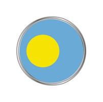 bandeira do Palau com moldura circular vetor