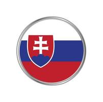 bandeira da eslováquia com moldura circular vetor