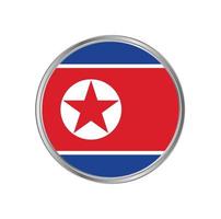 bandeira da coreia do norte com armação de metal vetor