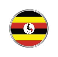 bandeira uganda com moldura circular vetor