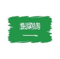 bandeira da arábia saudita com pincel aquarela vetor