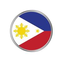 bandeira das filipinas com moldura circular vetor