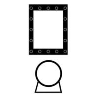 dois espelhos diferentes. ícone isoleted simples de ferramenta de cabeleireiro vetor