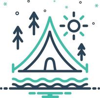 ícone de mistura para acampamentos vetor
